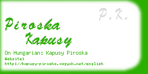 piroska kapusy business card